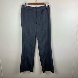 Hillard & Hanson Teal Grey Striped‎ Pinstripe Wide Leg Pants Trousers Size 6